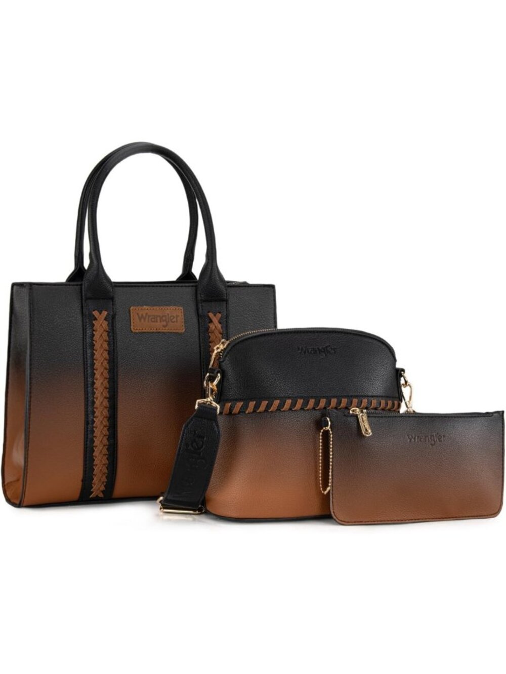 Stylish 3PCS Women's Tote Bag, Crossbody Handbag & Wallet Set with Guitar Strap